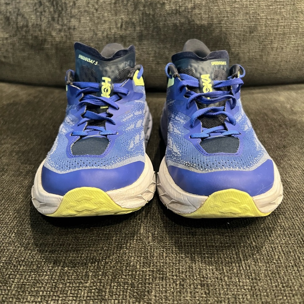 Hoka speedgoat 5 Blue and Yellow Running Sneakers